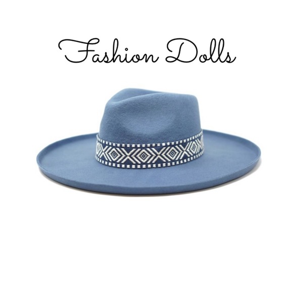 Olivia Summer Blues Tribal Wrap Detail Hat New - Picture 2 of 3